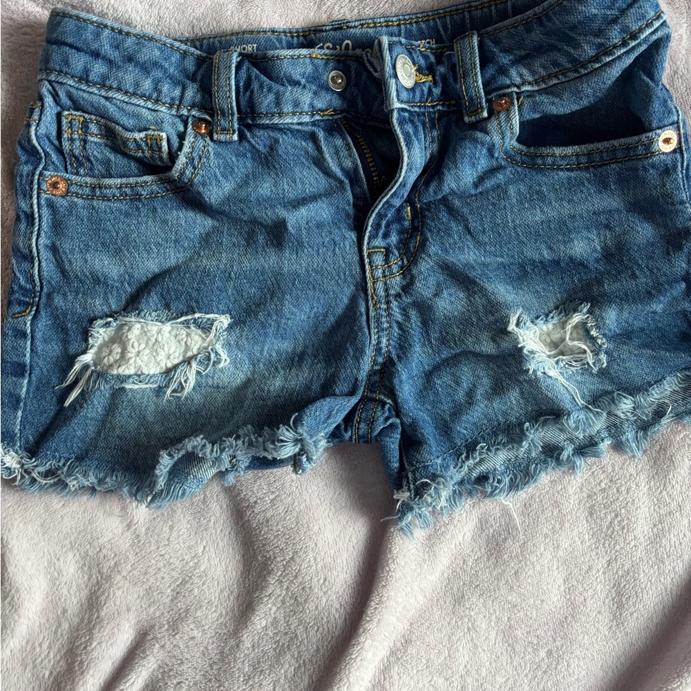 Distressed Blue Denim kids Shorts